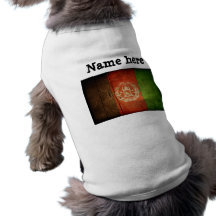 Wood Afghanistan Flag; Afghan Doggie Tshirt