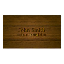 Wood Embossing Repair Technician Business Card