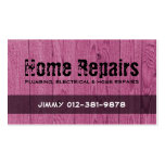 Wood Fence Maroon Business Card
