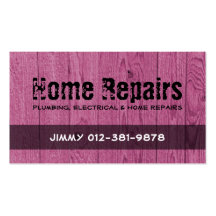 Wood Fence Maroon Business Card