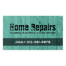 Wood Fence Turquoise Business Card