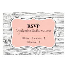 Wood Grain Pink RSVP Custom Invite