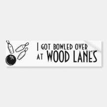 Wood Lanes Bumper Sticker Black and White