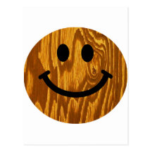 Wood Smiley Post Cards
