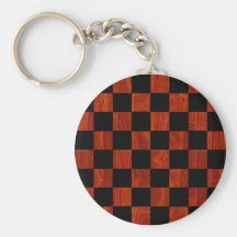 Wooden Chequerboard Key Chain