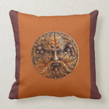 Wooden Greenman Pillow