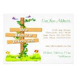 Wooden Sign Moving Announcement