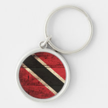 Wooden Trinidad and Tobago Flag Keychains
