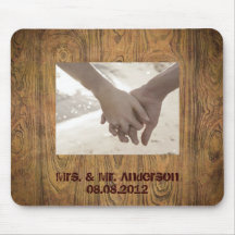 Woodgrain Rustic Country cowboyWedding Mousemats