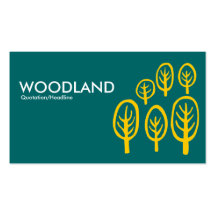 Woodland - Amber on Teal Business Cards