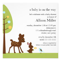 Woodland Baby Animails Baby Shower Invitation
