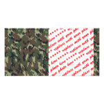 Woodland Camouflage Military Background Personalized Photo Card