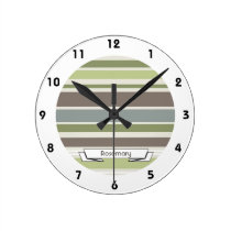 Woodland Colors Nature Pattern Wall Clock wall clocks