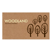 Woodland - Cream + Dark Brown on Cardboard Box Tex Business Card Template