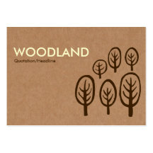 Woodland - Cream + Dark Brown on Cardboard Box Tex Business Card Templates