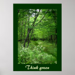 Woodland Path Think Green Posters
