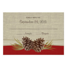 Woodland Pinecones Response Card Announcement
