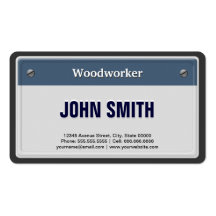 Woodworker Cool Car License Plate Business Card