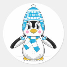 Wooly Hat Penguin Sticker