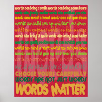 Words Matter (red) Poster posters