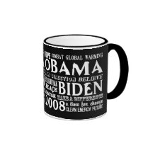 Words of Hope Obama & Biden 2008 Ringer Mug