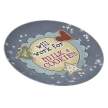 Work for Milk & Cookies Christmas Plate