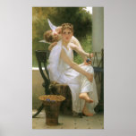 Work Interrupted by Bouguereau, Vintage Angel Art Posters