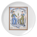 Work Pays America WPA Poster Dinner Plate