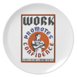 Work Promotes Confidence WPA Poster Party Plate
