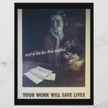 Work Saves Lives World War 2 Flyer