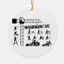 Workin It Blue Collar Workers Christmas Ornament