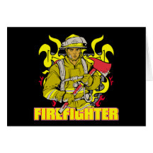 Working Firefighter Greeting Card