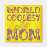 World Coolest Mum | yellow waves Magnet