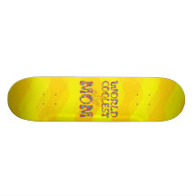 World Coolest Mum | yellow waves Skateboard