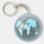 World Glass Globe Key Chains