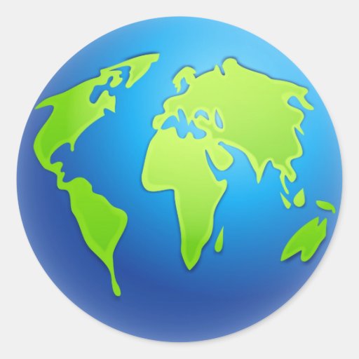 World Globe Round Sticker | Zazzle