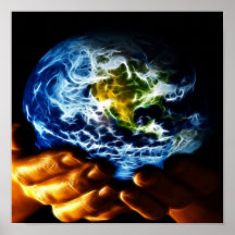 world in hand print