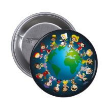 World kidz pinback buttons