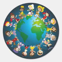 World kidz round sticker