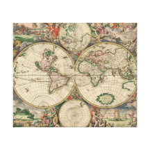 World Map 1671 Canvas Print