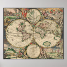 World Map 1671 Poster