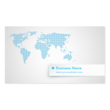 World Map (blue) business card