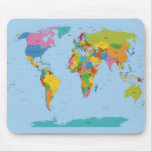 World Map Bright Mousemat