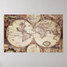 World Map Geography Poster
