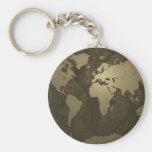 World Map Gold Key Chain