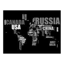 World Map in Words posters