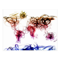 World Map Light Writing postcards