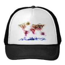 World Map Light Writing Trucker Hats