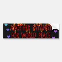 World Peace Satanist Bumper Sticker