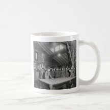 World War 1 YMCA Pool Hall, 1910s Mugs